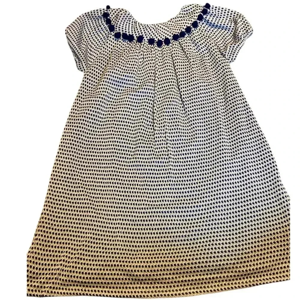 Adorable little girl dress size 7 polka dots and Pom poms! - Picture 1 of 7